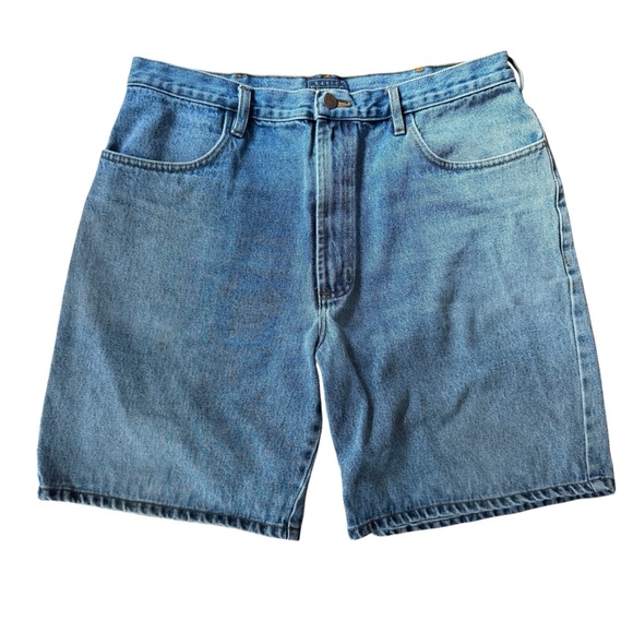 Vintage‎ 90s Basic Editions Long Denim Shorts Size 34 - Picture 1 of 8